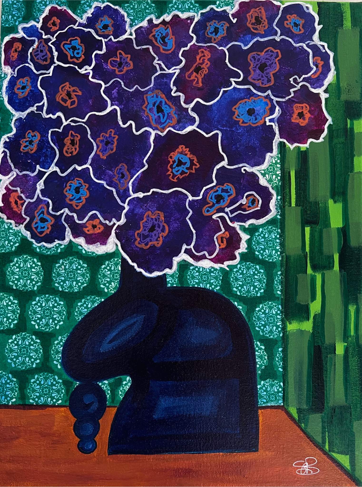 Feeling Blueberry 12 x 16 Original Acrylic Painting