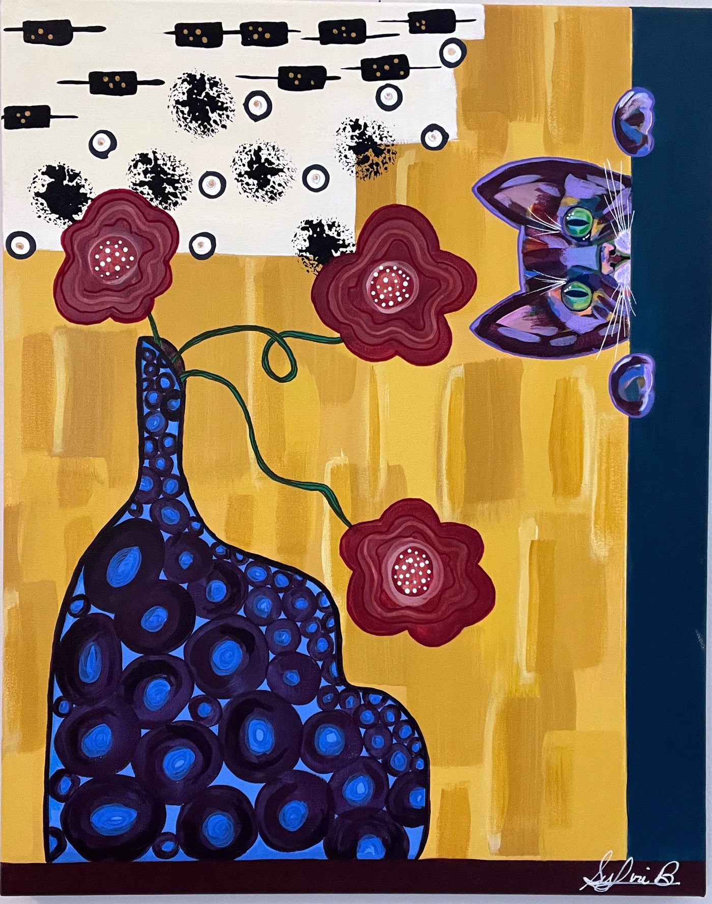 Curious Cat Original acrylic 16 x 20