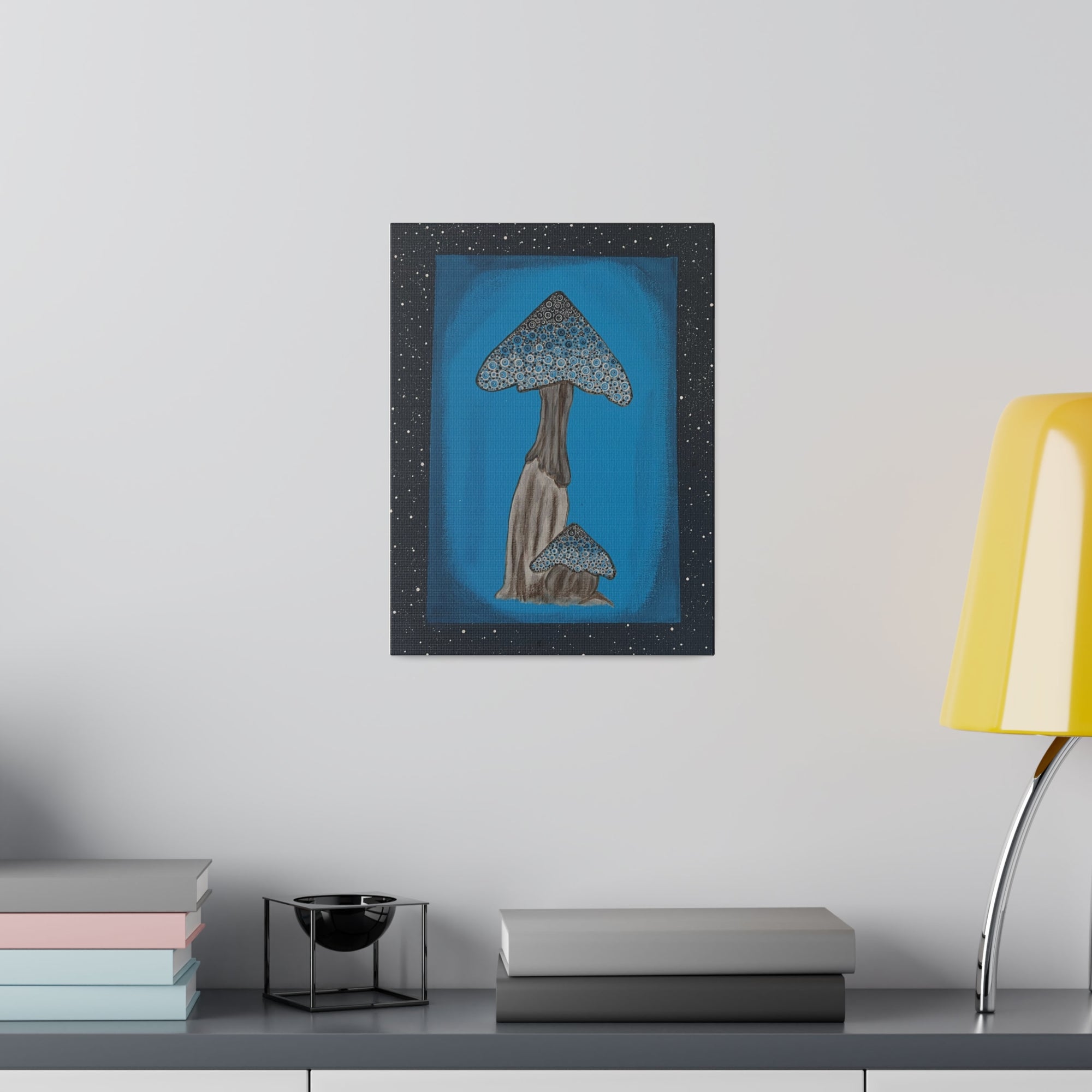 Fantasy Turquoise Mushroom Canvas Stretched