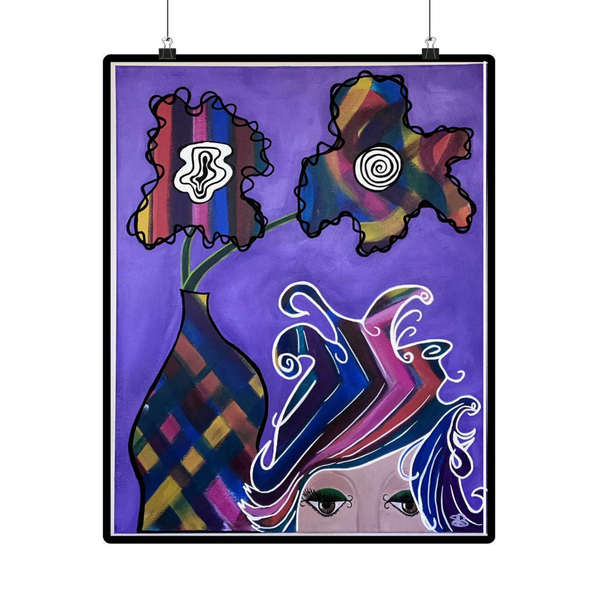 Kinky Hair Matte Vertical Print