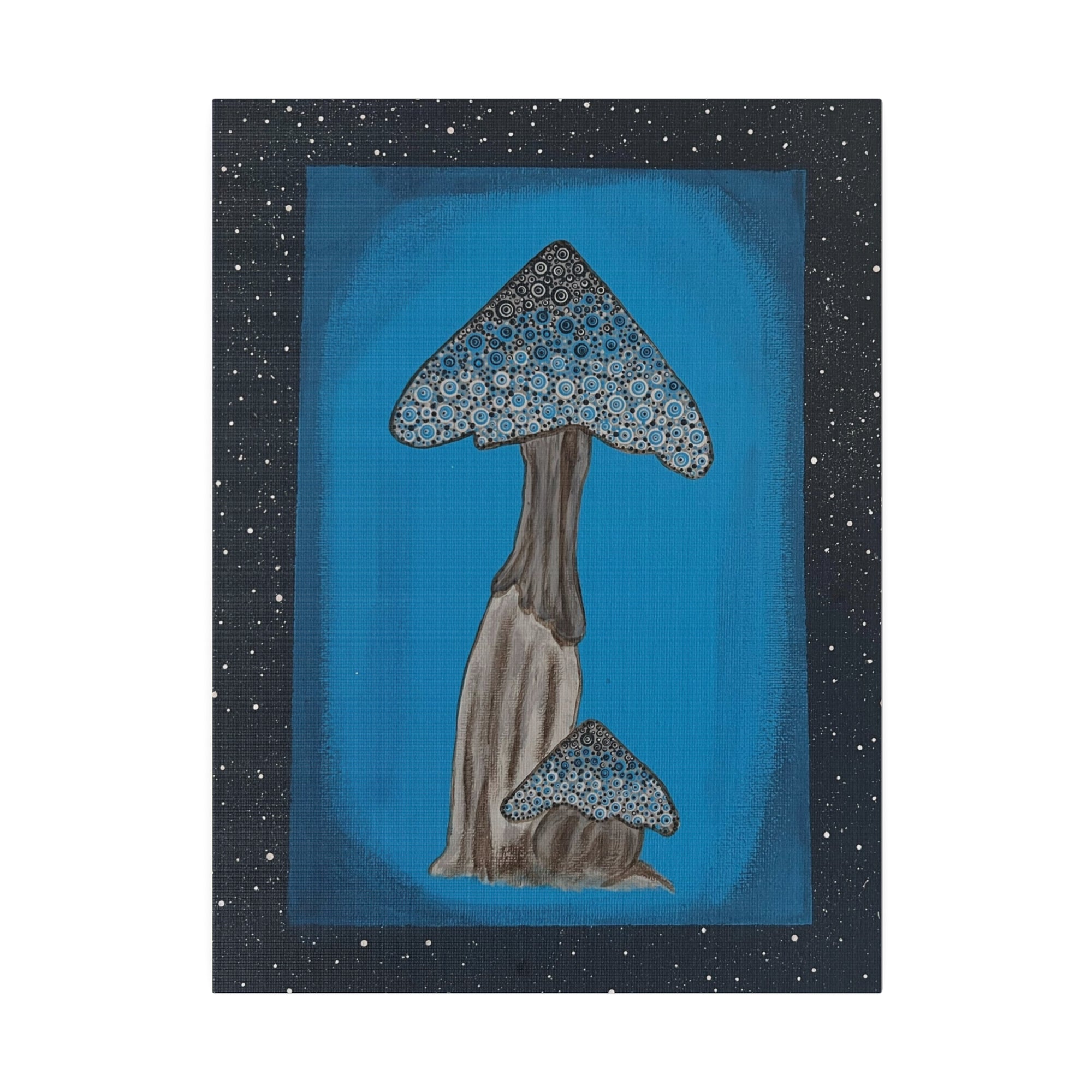Fantasy Turquoise Mushroom Canvas Stretched
