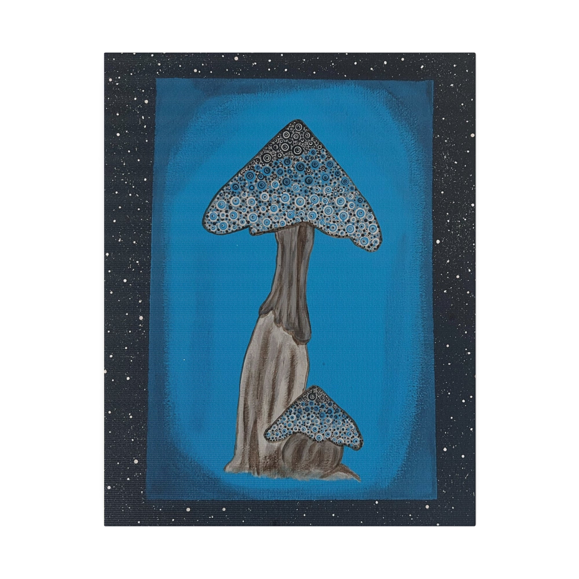 Fantasy Turquoise Mushroom Canvas Stretched