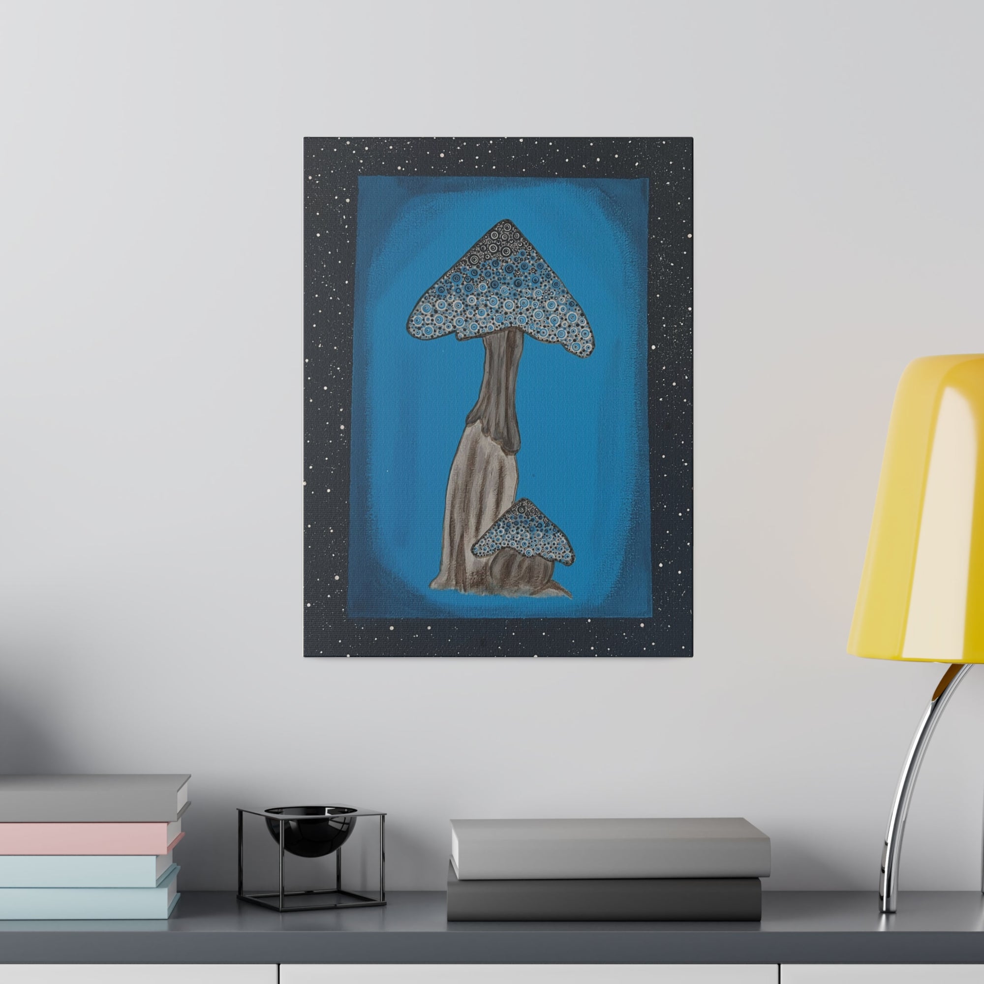 Fantasy Turquoise Mushroom Canvas Stretched