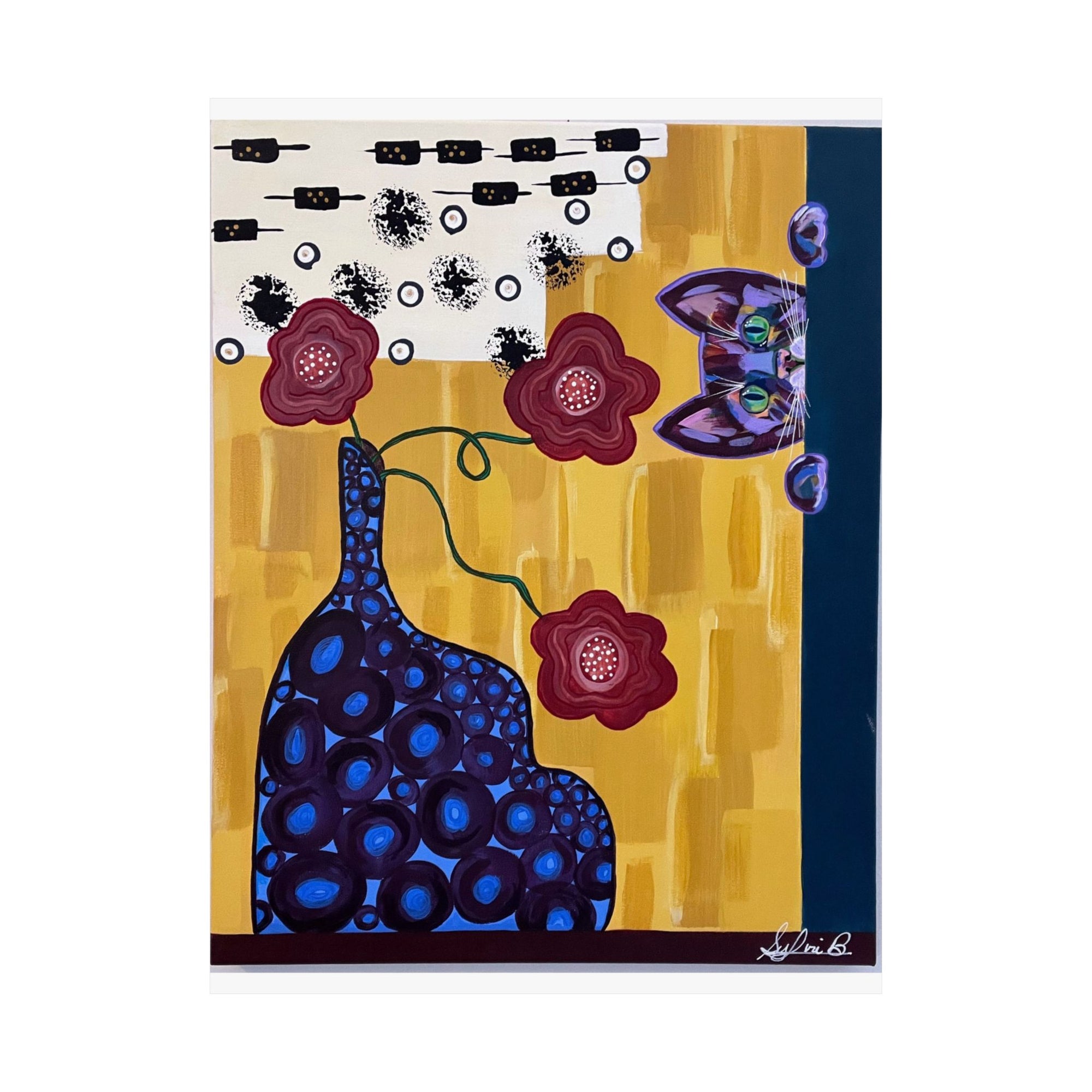 Curious Cat Matte Vertical Print