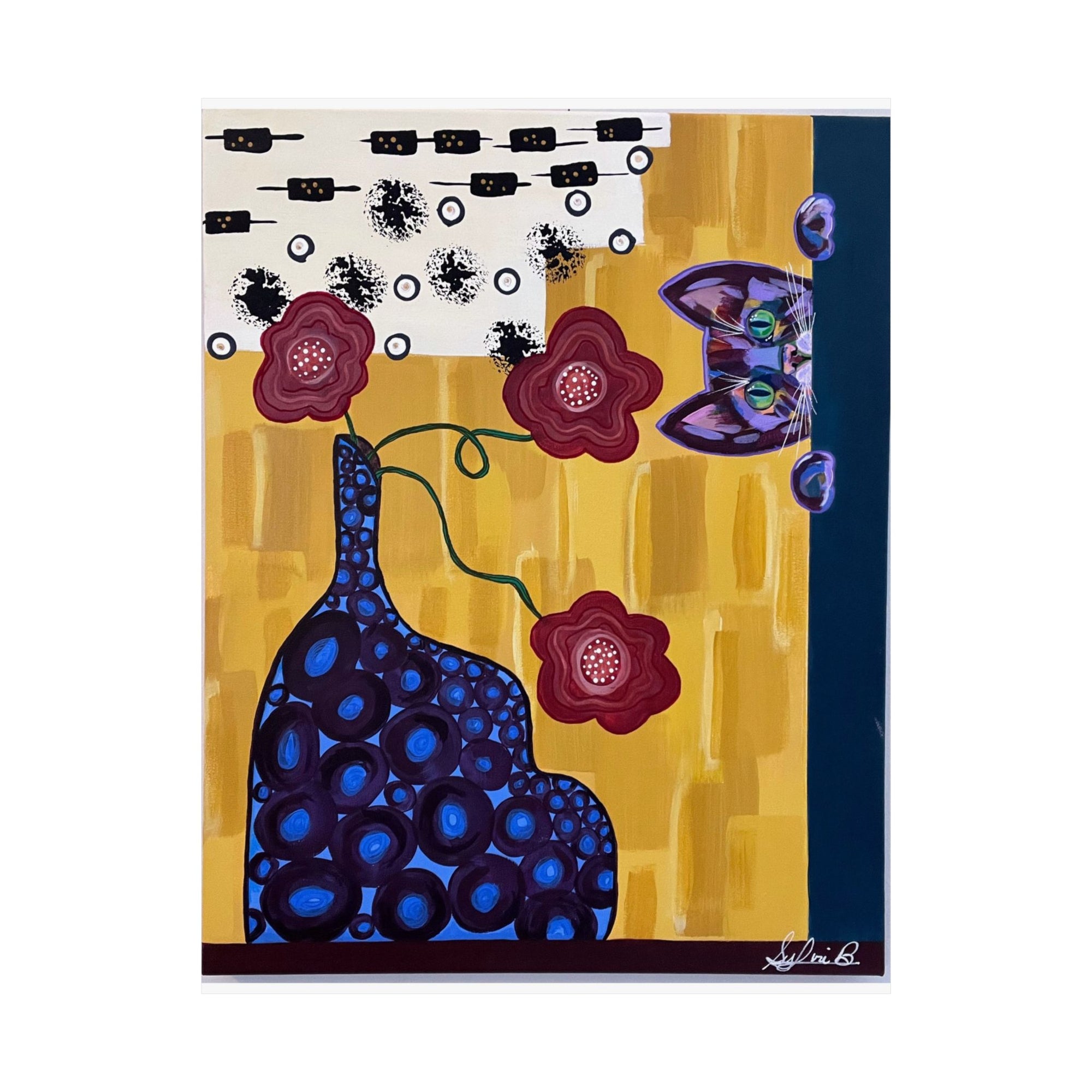 Curious Cat Matte Vertical Print