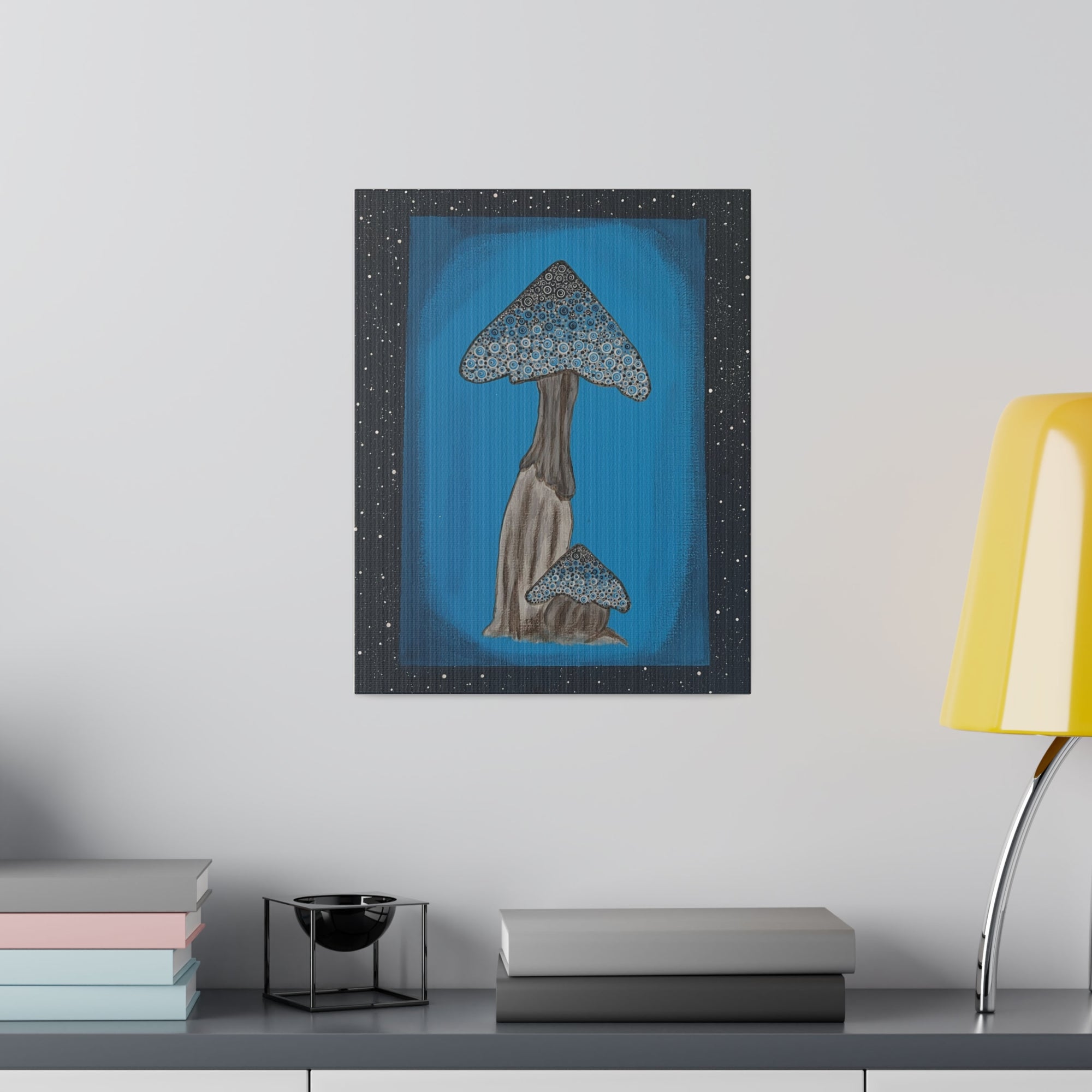 Fantasy Turquoise Mushroom Canvas Stretched