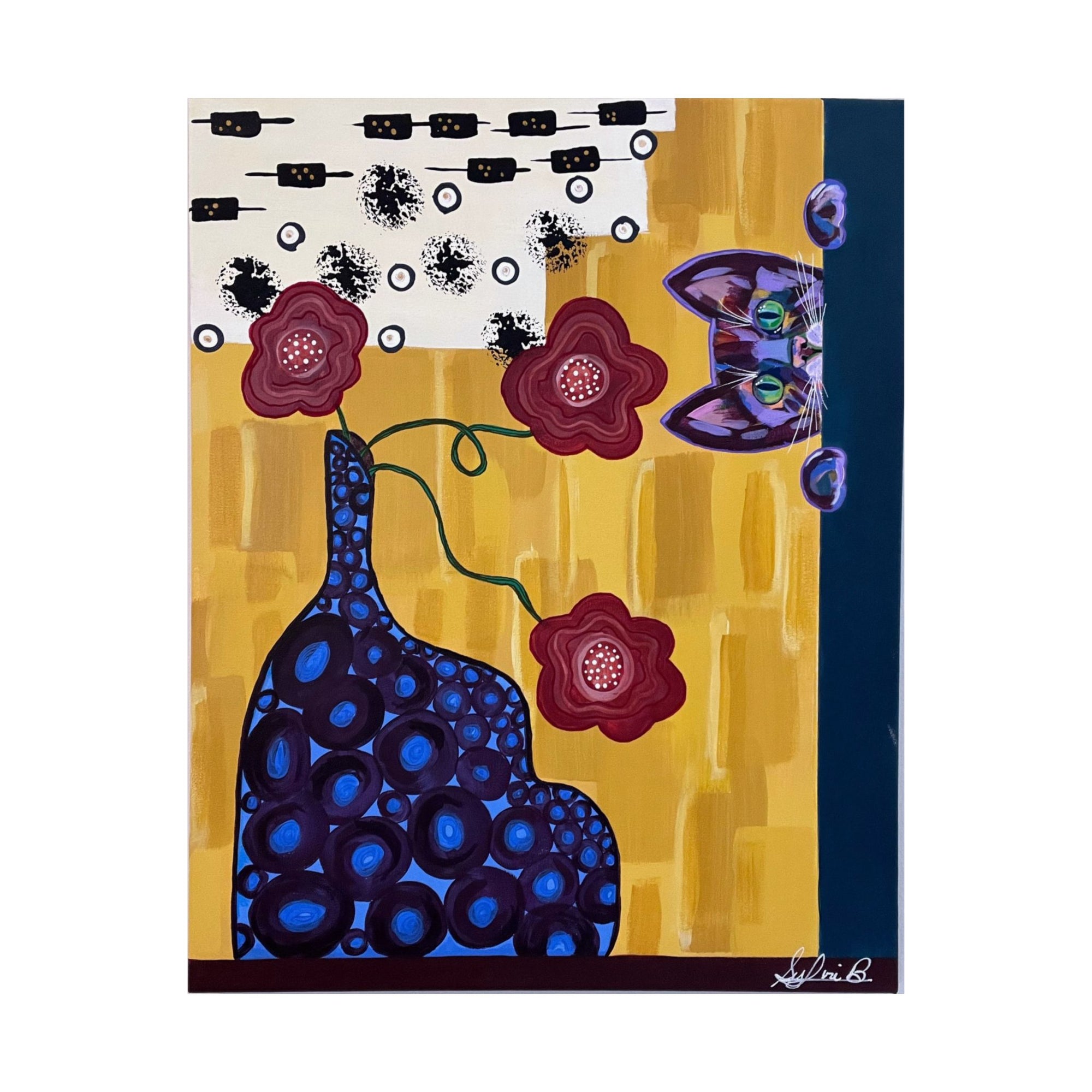 Curious Cat Matte Vertical Print