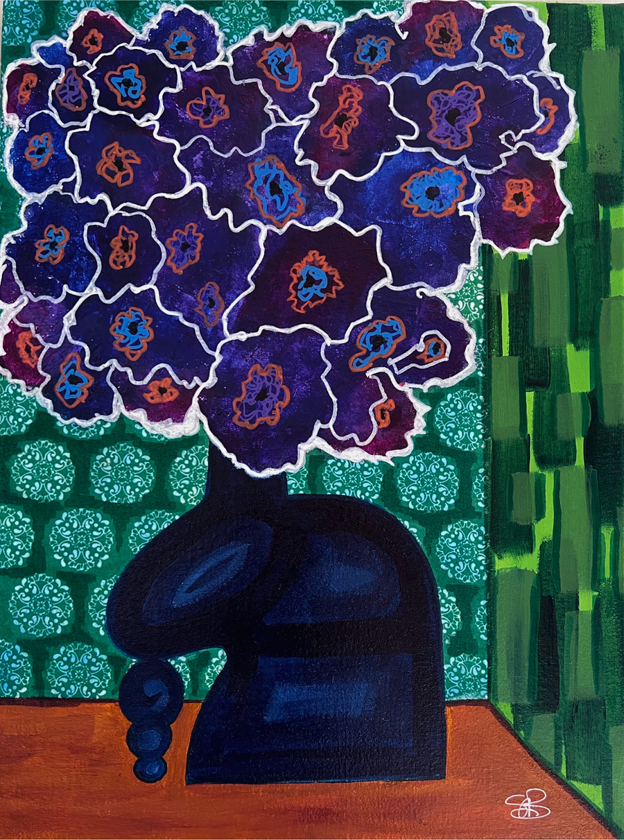 Feeling Blueberry 12 x 16 Original Acrylic Painting