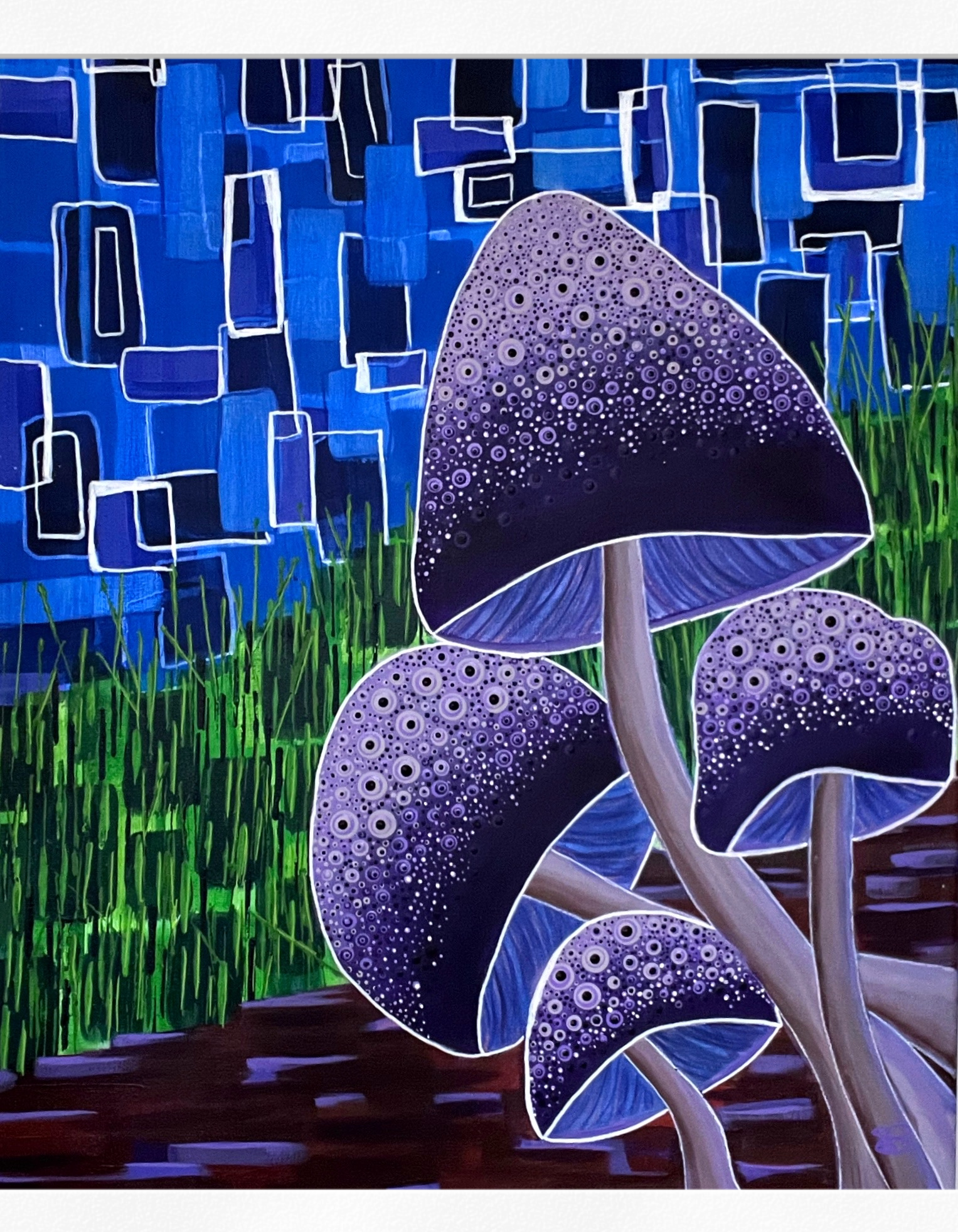 Forest Mushrooms Original acrylic 16 x 20