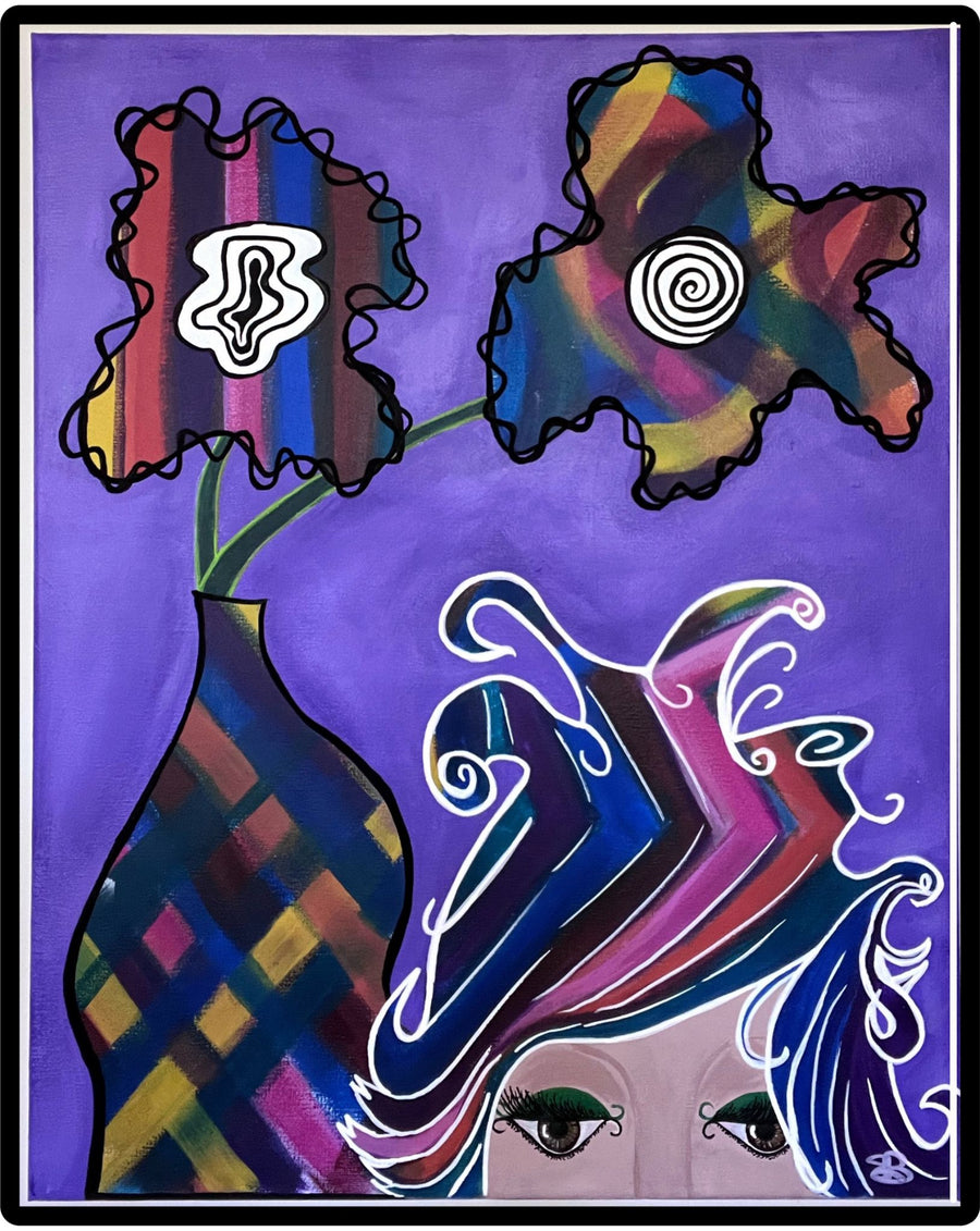 Kinky Hair Original acrylic 16 x 20